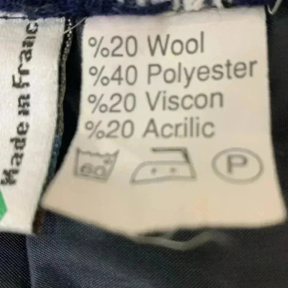 Atak  Collection White w Blue Wool Blend Skirt Size 38 - Picture 9 of 11